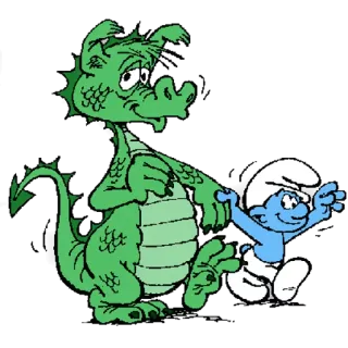 🐲 Smurf มังกร, การ์ตูน, สเมิร์ฟ, มิตรภาพ, แฟนตาซี whatsapp sticker