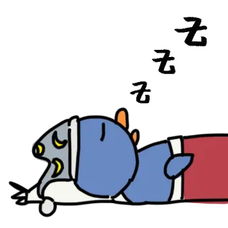 😴 Dessin animé, Sommeil, Dinosaure, Personnage, Mignon, Dormant telegram sticker