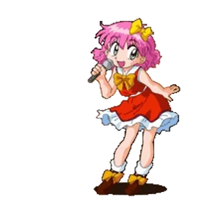 👩‍🎤 Anime, Kartun, Gadis, Mikrofon, Menyanyi, Idola whatsapp sticker
