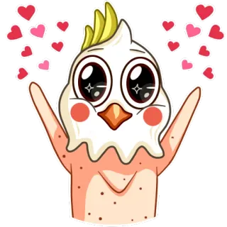 ☺️ cacatúa ninfa, pájaro, corazones, amor, lindo, pegatina telegram sticker