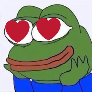 😍 Pepe the Frog pepe, frosch, meme, internet meme, liebe, herzaugen telegram sticker