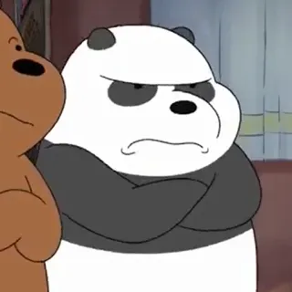 😫 Panda We Bare Bears Панда, Мы обычные медведи, Мультфильм, Медведь, Злой, Анимация whatsapp sticker