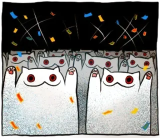 🎉 cat, party, celebration, animal, confetti telegram sticker