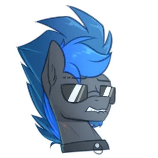 😎 Pony, Cartoon, Tier, Sonnenbrille, Halsband telegram sticker