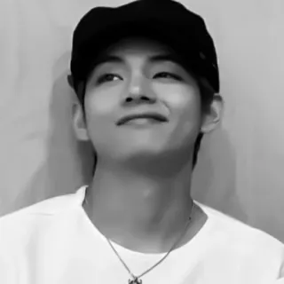 🔪 V V, BTS, K-pop, Cantante, Idolo, Persona, Uomo, Bianco e nero telegram sticker