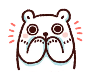 😳 북극곰, 놀란, 귀여운, 동물, 스티커, 만화 telegram sticker