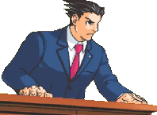 🙇 Phoenix Wright Ace Attorney video game, attorney, court, phoenix wright, ace attorney telegram sticker