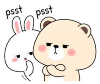 😄 ours, lapin, mignon, animaux, dessin animé whatsapp sticker