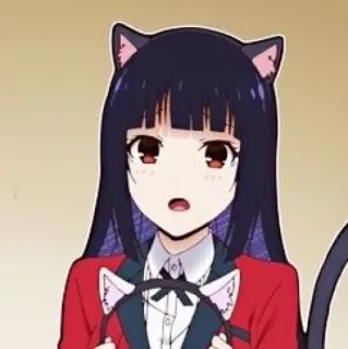 ♣️ Yumeko Jabami Kakegurui anime, cat ears, yumeko jabami, kakegurui telegram sticker