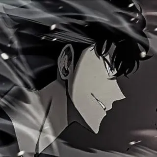 ⚓️ anime, manhwa, character, black and white, art, male telegram sticker