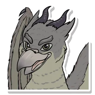 😃 grifo, criatura mítica, fantasia, animal, pássaro, águia, leão whatsapp sticker