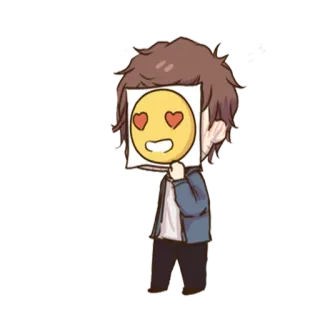 😍 cartoon, emoji, heart eyes, cute, person, love telegram sticker