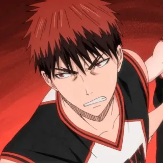 🥢 Taiga Kagami Kuroko's Basketball Anime, Pallacanestro, Sport, Arrabbiato, Rossa telegram sticker