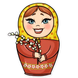 😄 Матрёшка, Русская кукла, Кукла, Игрушка, Складная кукла, Традиционный whatsapp sticker