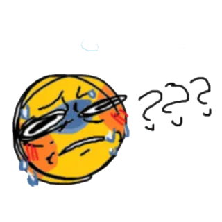 😨 Emoji, Confuso, Pontos de interrogação, Triste, Chorando, Angustiado telegram sticker
