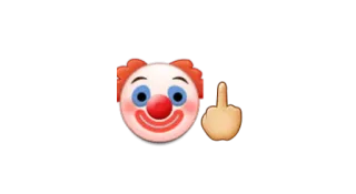 🤡 Clown, Emoji, Middelvinger, Offensief, Gebaar telegram sticker