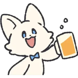 🍺 kartun, binatang, kucing, minum, bersulang, bir, pesta, perayaan telegram sticker