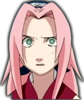 🤨 Sakura Naruto sakura, haruno sakura, anime, manga, cartoon, reaction, shocked telegram sticker