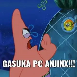 🏃 Patrick Star Spongebob Squarepants GASUKA PC ANJINX!!! patrick star, spongebob schwammkopf, cartoon, meme, animiert, lustig telegram sticker