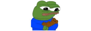 ☘ Pepe the Frog Лягушонок Пепе, грустный, мем, интернет-мем, лягушка, животное telegram sticker