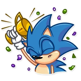 🏆 Sonic sonic the hedgehog, videogioco, cartone animato, personaggio, trofeo, vittoria telegram sticker