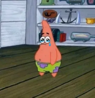 😢 Patrick Star Spongebob Squarepants Мультфильм, Грустный, Плачущий, Патрик Стар, Спанч Боб, Персонаж whatsapp sticker