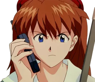 📞 Asuka Langley Sohryu Neon Genesis Evangelion anime, character, asuka, evangelion, japanese, cartoon telegram sticker