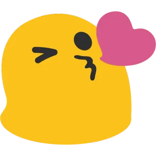 😘 Emoji, Pocałunek, Serce, Żółty, Miłość, Kreskówka telegram sticker