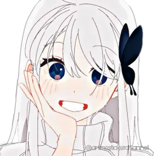 😁 @animestickerdxchannel Anime, Fille, Autocollant, Mignon, Papillon telegram sticker