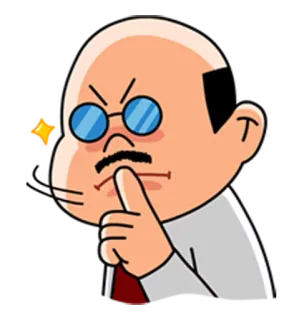 🙊 Dessin animé, Scientifique, Réflexion, Professeur, Moustache, Lunettes telegram sticker
