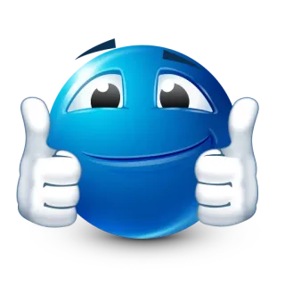 👍 Pulgar arriba, Emoji, Me gusta, Aprobación, Azul, Positivo whatsapp sticker