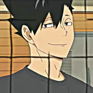 😏 Kuroo Tetsurō Haikyu!! Kuroo Tetsurō, Haikyu!!, anime, manga, smirk, cartoon, character telegram sticker