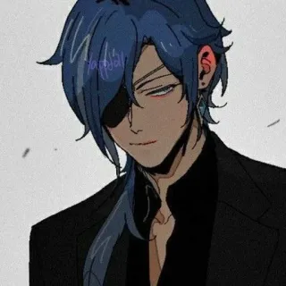 🌟 Kaeya Genshin Impact anime, genshin impact, kaeya, benda sull'occhio, fanart telegram sticker