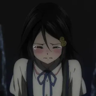🌸 triste, piangendo, ragazza anime, lacrime telegram sticker