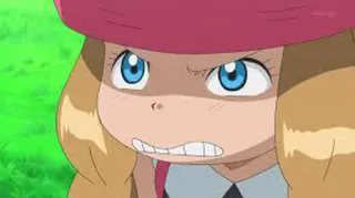 😠 Serena Pokemon Аниме, Мультфильм, Девушка, Злая, Покемон whatsapp sticker
