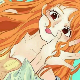 😛 Nami One Piece Anime, Nami, One Piece, Kreskówka, Postać telegram sticker