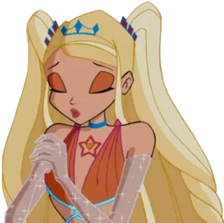 🙏 Stella Winx Club fada, princesa, desenho animado, magia, loira telegram sticker