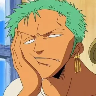 🌽 Zoro One Piece Zoro, One Piece, anime, manga, pirate, green hair, bored telegram sticker