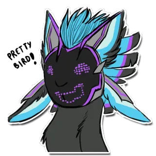 😇 Протоген, Фурри, Киборг, Антро, Маска, Цифровой, Животное whatsapp sticker