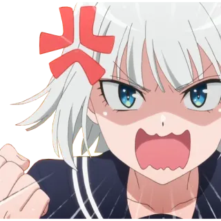 😡 Аниме, Злой/злобный, Девушка, Мультфильм, Расстроенный, Персонаж telegram sticker