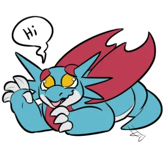 😊 Hi dragon, cartoon, cute, greeting, friendly, animation whatsapp sticker