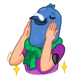 ✨ pigeon, bird, cartoon, sleep mask, cute, animal, relaxed telegram sticker