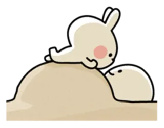 ♥️ bunny, cute, animal, cartoon, simple, kawaii telegram sticker