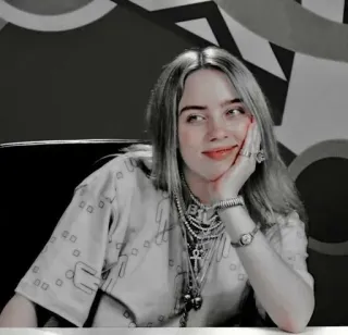 💚 Billie Eilish Billie Eilish, cantante, celebrità, musicista, ritratto telegram sticker