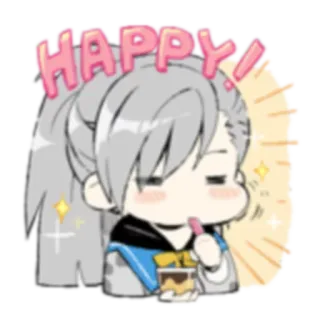 😊 HAPPY! anime, kawaii, happy, cute, chibi, cartoon, manga telegram sticker
