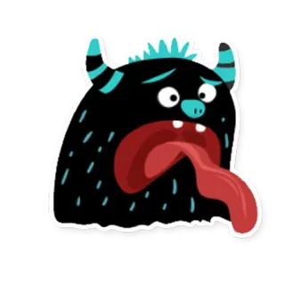 😬 Monstro, Desenho animado, Criatura, Língua, Fofo, Engraçado whatsapp sticker