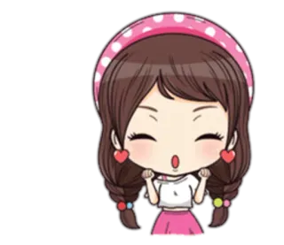 ✊ desenho animado, menina, fofo, feliz, chibi telegram sticker