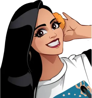 😁 mujer, dibujo animado, sonrisa, persona, chica, cara telegram sticker
