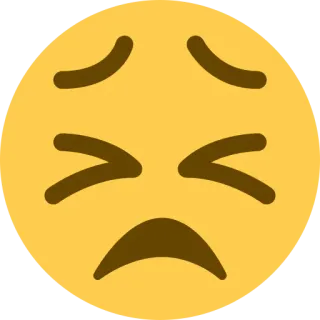 😣 emoji, sad, upset, unhappy, face, expression telegram sticker