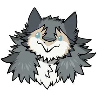 🧀 wolf, fluffy, cute, animal, cartoon telegram sticker